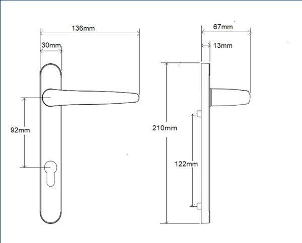 short bp door handle