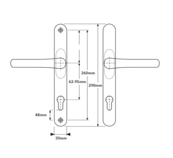 adjustable universal door handle